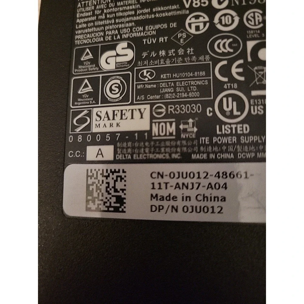 Dell 130 Watt AC Adapter 19.5V-6.7A 0JU012 JU012 DA130PE1-00 Precision Latitude,